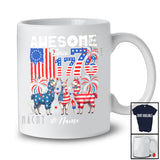 Personalized Custom Name Awesome Since 1776; Proud 4th Of July Llama Patriotic US Flag Family T-Shirt