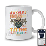 Personalized Custom Name Awesome Uncles Have Tattoo And Beards; Proud Father's Day Skull T-Shirt