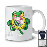 Personalized Custom Name Axolotl Plaid Shamrock Horseshoe; Joyful St. Patrick's Day Animal Lover T-Shirt