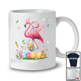 Personalized Custom Name Axolotl Ridding Flamingo; Amazing Easter Eggs Hunting; Family T-Shirt