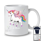 Personalized Custom Name Axolotl Riding Unicorn; Adorable Axolotl Animal Lover; Family Group T-Shirt