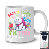 Personalized Custom Name Back To School I'm Fine; Lovely First Day Of School Cat Schoolbag T-Shirt