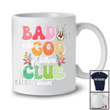 Personalized Custom Name Bad Ass Godmothers Club; Proud Mother's Day Flower Rock Hand Sign T-Shirt