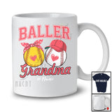 Personalized Custom Name Baller Grandma; Joyful Mother's Day Baseball Softball Player; Family T-Shirt