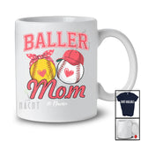 Personalized Custom Name Baller Mom; Joyful Mother's Day Baseball Softball Player; Family T-Shirt