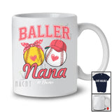 Personalized Custom Name Baller Nana; Joyful Mother's Day Baseball Softball Player; Family T-Shirt