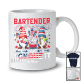 Personalized Custom Name Bartender And I Gnomes It; Joyful 4th Of July Patriotic Gnome; Family T-Shirt