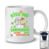 Personalized Custom Name Bartender Or Drunk Irish; Happy St. Patrick's Day Shamrock; Drinking T-Shirt