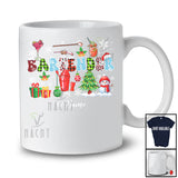 Personalized Custom Name Bartender; Joyful Christmas Cosplay Snowing Leopard Plaid T-Shirt