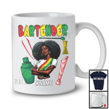 Personalized Custom Name Bartender, Proud Juneteenth Afro Girl Women, Black African American T-Shirt