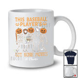 Personalized Custom Name Baseball Player's Got Bone Moves; Joyful Halloween Pumpkin Skeletons T-Shirt