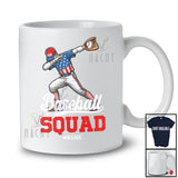 Personalized Custom Name Baseball Squad; Amazing 4th Of July Dabbing Sport Player; Patriotic T-Shirt