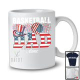 Personalized Custom Name Basketball Dad, Proud 4th Of July USA Flag Sport, Patriotic Family T-Shirt