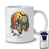 Personalized Custom Name Basketball Skeleton Player; Horror Halloween Moon Sport Playing Team T-Shirt