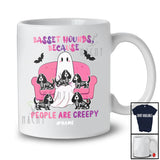 Personalized Custom Name Basset Hounds People Creepy; Amazing Halloween Boo Ghost Family T-Shirt
