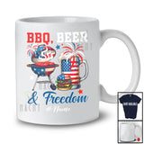 Personalized Custom Name Bbq Beer Freedom; Joyful 4th of July Drinking Grill Lover; Patriotic T-Shirt