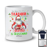 Personalized Custom Name Be Nice To The Teacher; Merry Christmas Santa; Women Jobs Proud T-Shirt