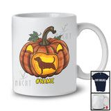 Personalized Custom Name Beagle In Plaid Pumpkin; Creepy Halloween Animal Family T-Shirt