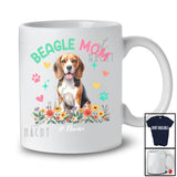 Personalized Custom Name Beagle Mom; Amusing Mother's Day Flowers Paws; Family T-Shirt