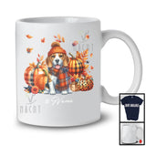 Personalized Custom Name Beagle Plaid Pumpkins; Thanksgiving Fall Leaves; Family T-Shirt