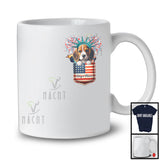 Personalized Custom Name Beagle in Pocket, Lovely 4th Of July American Flag, Patriotic T-Shirt