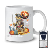 Personalized Custom Name Bearded Dragon Pirate; Lovely Halloween Wild Animal Pumpkin T-Shirt