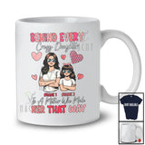 Personalized Custom Name Behind Every Crazy Daughter Is Mother; Lovely Mother's Day Hearts T-Shirt