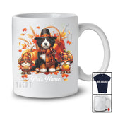 Personalized Custom Name Bernedoodle Gnomes, Lovely Thanksgiving Fall Leaves, Pumpkins T-Shirt