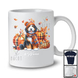 Personalized Custom Name Bernedoodle Plaid Pumpkins; Thanksgiving Fall Leaves; Family T-Shirt