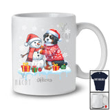 Personalized Custom Name Bernedoodles Build Snowman; Lovely Snow Santa Bernedoodles; Family T-Shirt