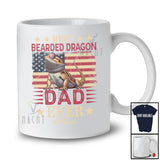 Personalized Custom Name Best Bearded Dragon Dad Ever; Joyful 4th Of July Father's Day US Flag T-Shirt