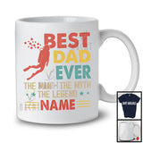 Personalized Custom Name Best Dad Ever Man Myth Legend, Happy Father's Day Scuba Diver Vintage T-Shirt