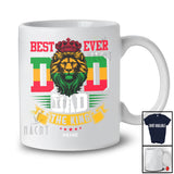 Personalized Custom Name Best Dad The King Ever; Proud Juneteenth Afro African Lion Father's Day T-Shirt