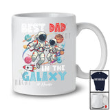 Personalized Custom Name Best Dad in the Galaxy; Amazing Father's Day Astronaut Space T-Shirt