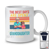 Personalized Custom Name Best Days Spent With Granddaughter; Proud Father's Day Vintage Retro T-Shirt