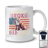 Personalized Custom Name Best Fox Dad Ever; Proud Father's Day 4th of July US Flag; Patriotic T-Shirt