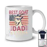Personalized Custom Name Best Goat Dad Ever; Joyful 4th Of July Father's Day US Flag; Patriotic T-Shirt