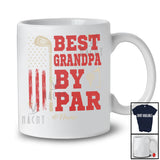 Personalized Custom Name Best Grandpa by Par; Amusing Father's Day US Flag Golf; Patriotic Family T-Shirt