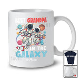 Personalized Custom Name Best Grandpa in the Galaxy; Amazing Father's Day Astronaut Space T-Shirt