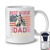 Personalized Custom Name Best Horse Dad Ever; Joyful 4th Of July Father's Day US Flag; Patriotic T-Shirt
