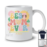 Personalized Custom Name Best Mom Ever; Amazing Mother's Day Flowers Leopard Heart; Family T-Shirt