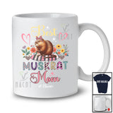 Personalized Custom Name Best Muskrat Mom; Lovely Mother's Day Leopard Floral Muskrat; Family T-Shirt