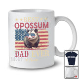 Personalized Custom Name Best Opossum Dad; Proud Father's Day 4th of July US Flag; Patriotic T-Shirt