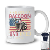 Personalized Custom Name Best Raccoon Dad; Proud Father's Day 4th of July US Flag; Patriotic T-Shirt