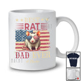 Personalized Custom Name Best Rat Dad Ever; Proud Father's Day 4th of July US Flag; Patriotic T-Shirt