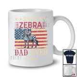 Personalized Custom Name Best Zebra Dad Ever; Proud Father's Day 4th of July US Flag; Patriotic T-Shirt