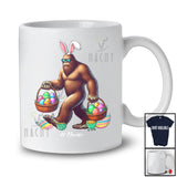 Personalized Custom Name Bigfoot Bunny With Egg Basket; Humorous Easter Eggs Hunting T-Shirt