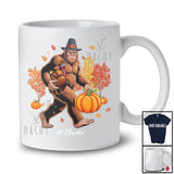 Personalized Custom Name Bigfoot Hunting Turkey Pumpkin; Awesome Thanksgiving Fall Tree T-Shirt
