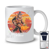 Personalized Custom Name Bigfoot Hunting Turkey Pumpkin; Happy Thanksgiving Vintage Retro T-Shirt