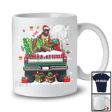 Personalized Custom Name Bigfoot Taking X-mas Tree On Pickup Truck, Merry Christmas Santa Bigfoot T-Shirt